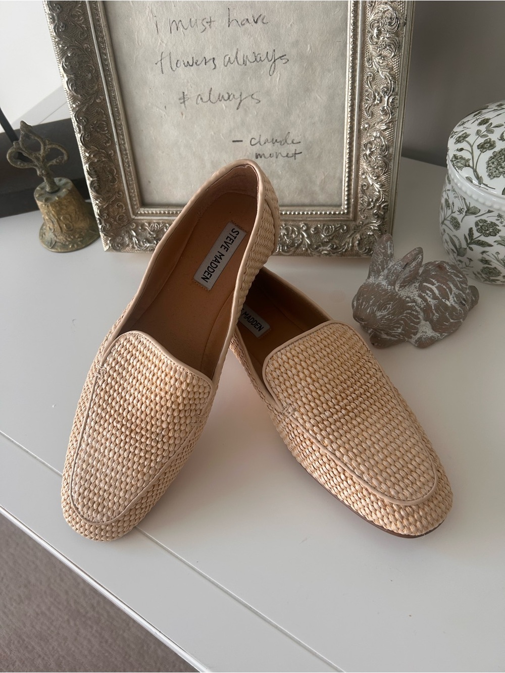 Steve Madden Beige Woven Loafers